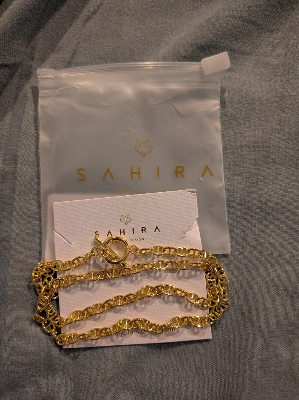 Taylor Polished Gold Link Toggle Necklace
